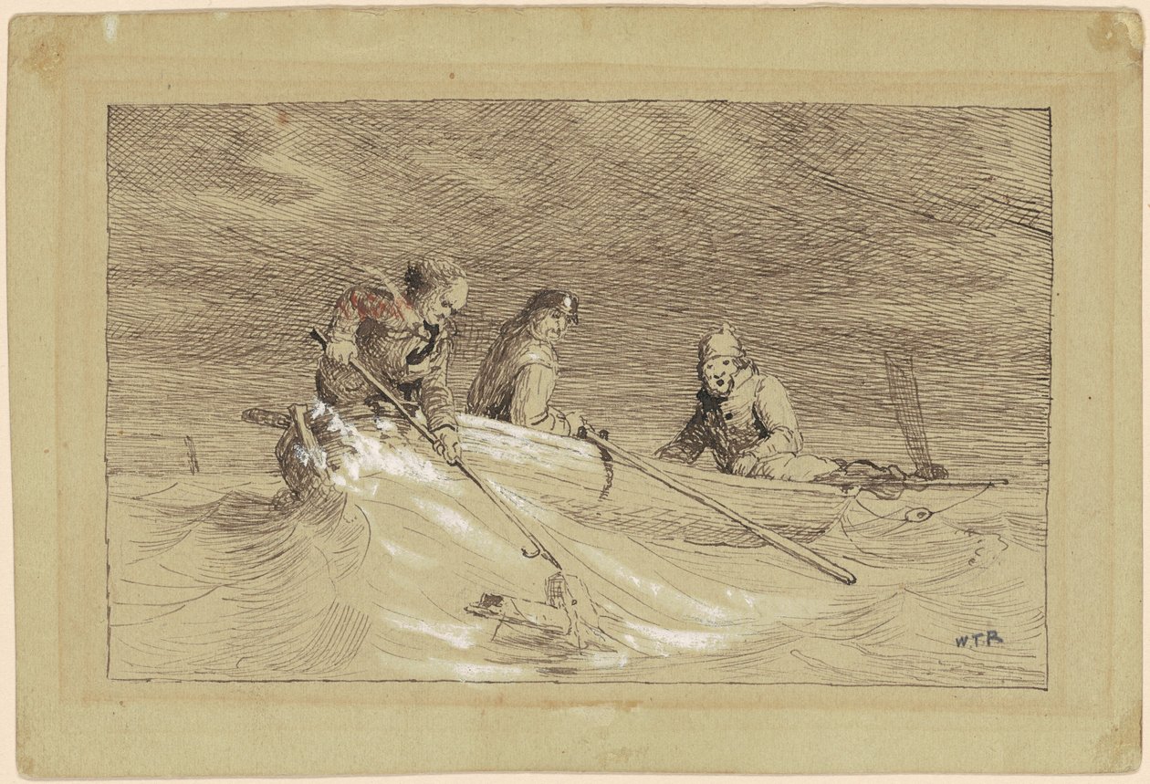 Studie för "Shad Fishing" av William Tylee Ranney