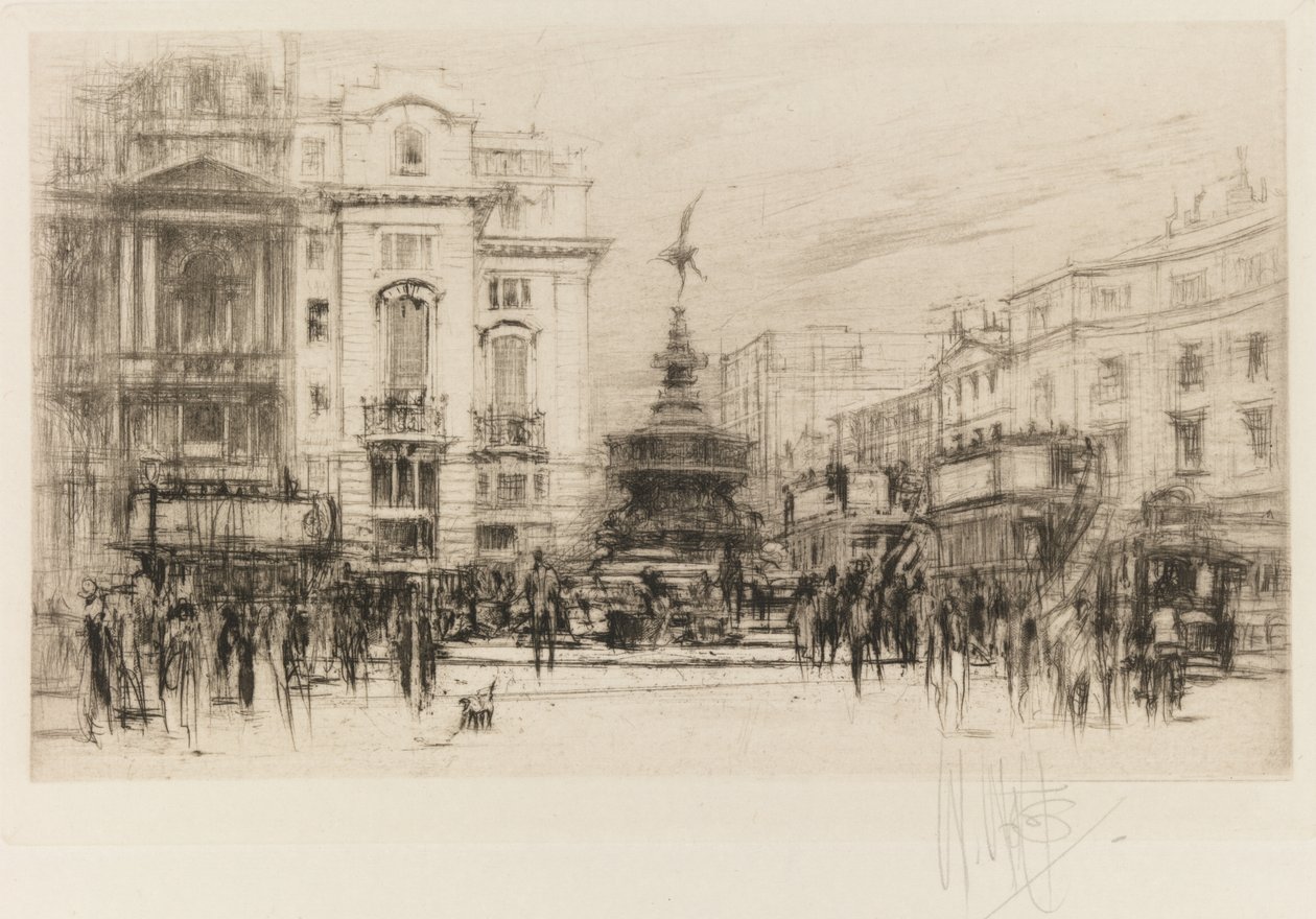 London-uppsättning: Piccadilly Circus (med Criterion Theatre) av William Walcot
