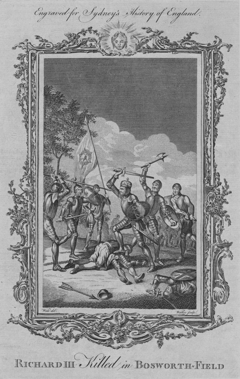 Richard III dödad i Bosworth-fältet, 1773. av William Walker