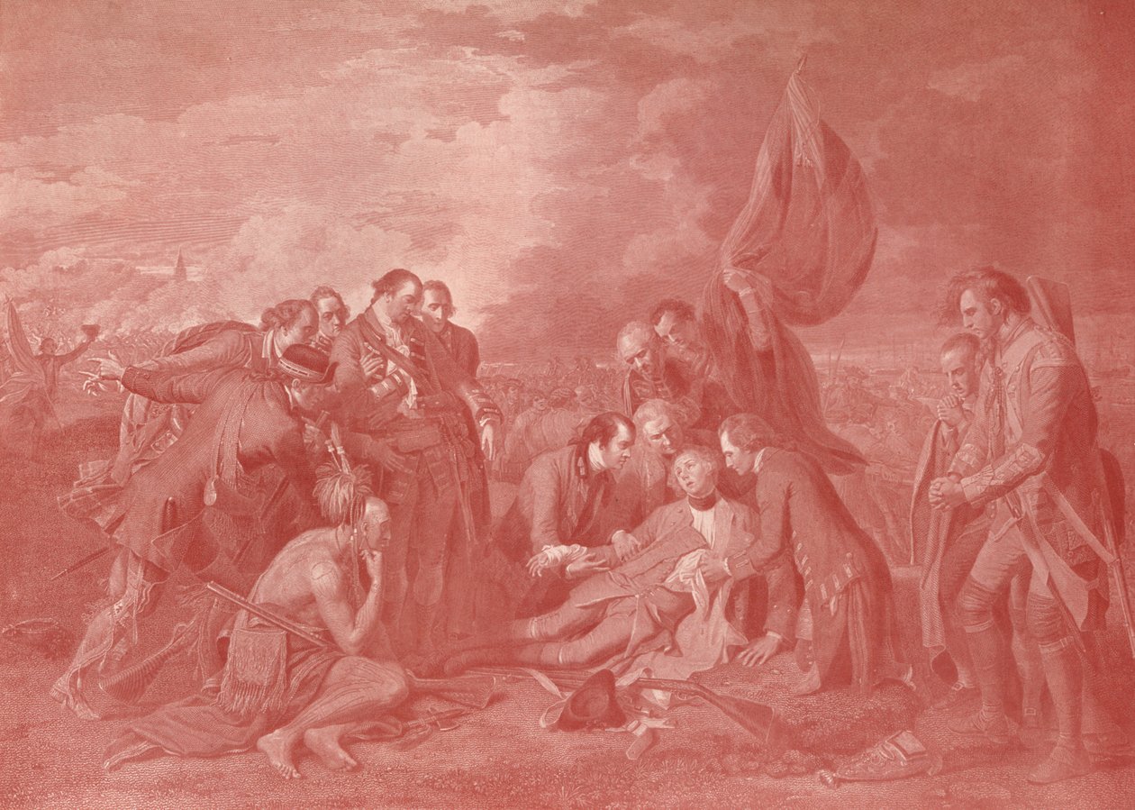 General Wolfes död, c1776 1909 av William Woollett