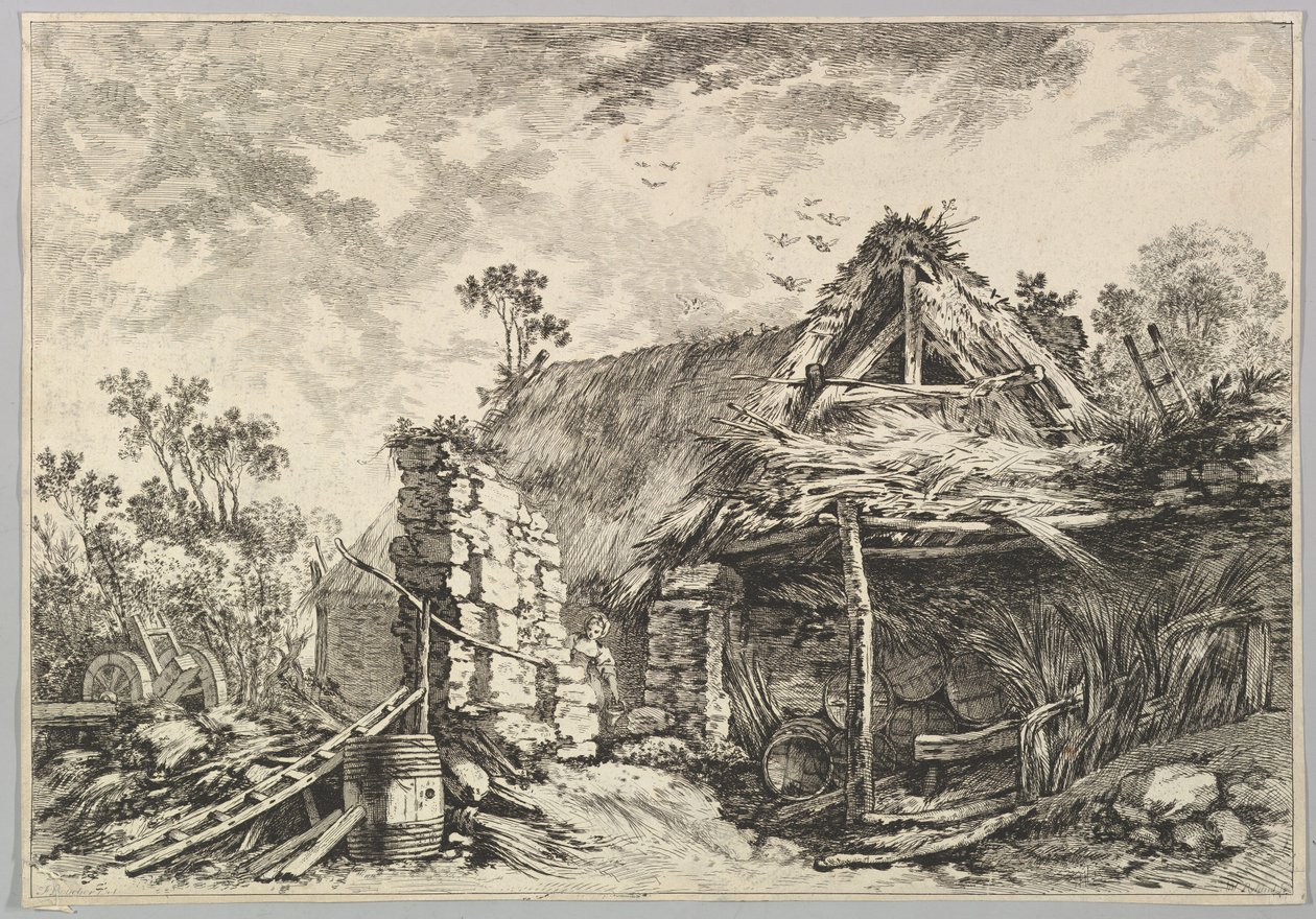 Kvinna som bär en hink. av William Wynne Ryland