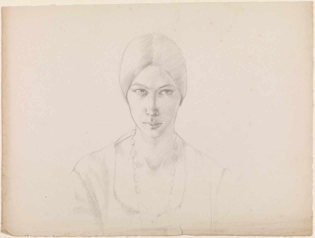 Självporträtt (blyerts på papper) av Winifred Knights