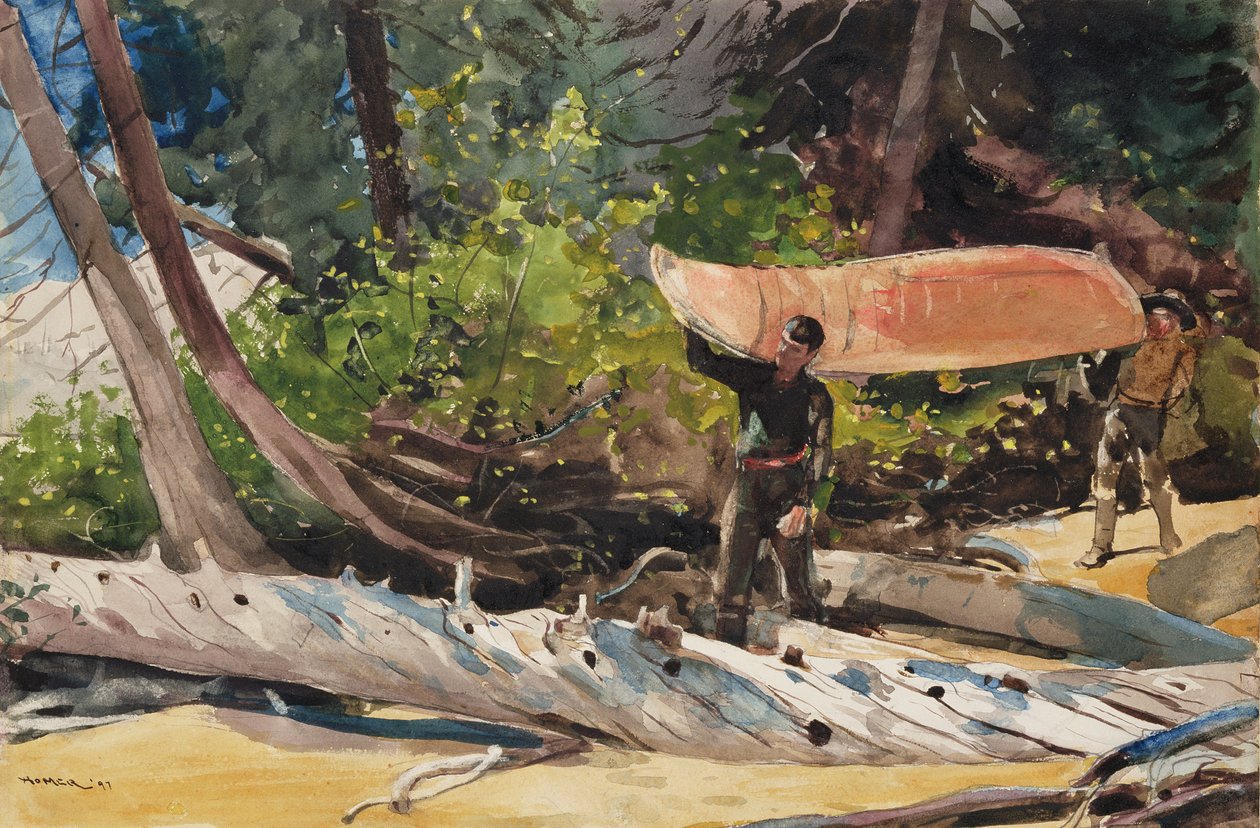 End of the Portage, 1897 (wc på papper) av Winslow Homer