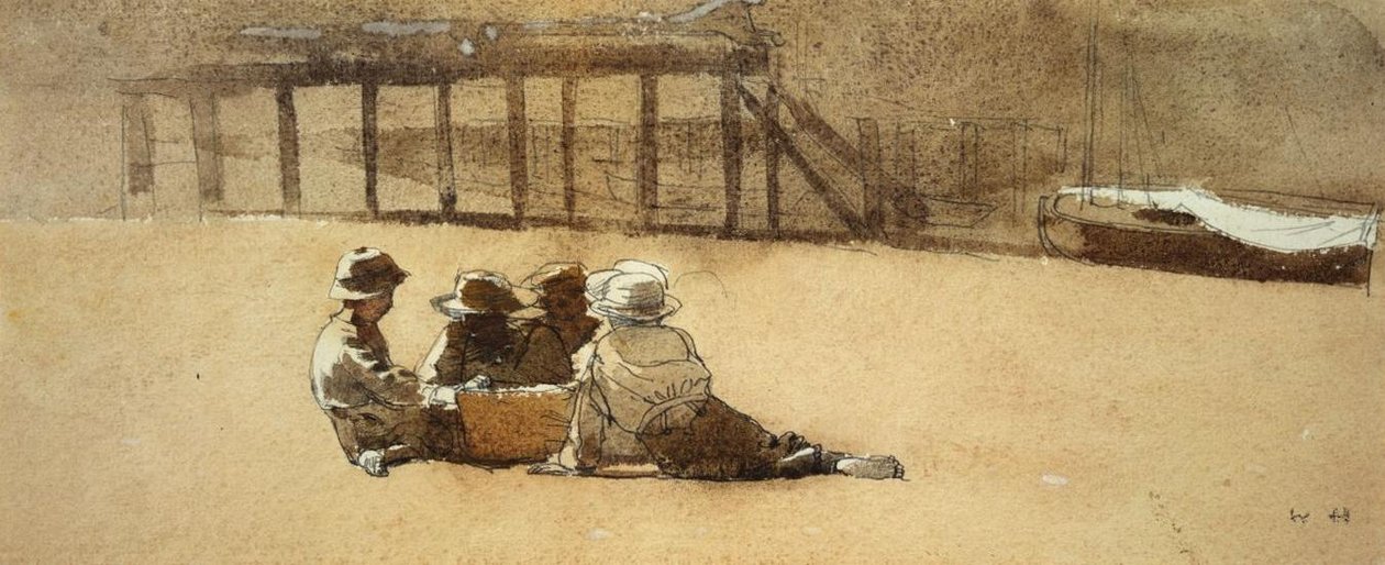 Fyra pojkar på en strand av Winslow Homer