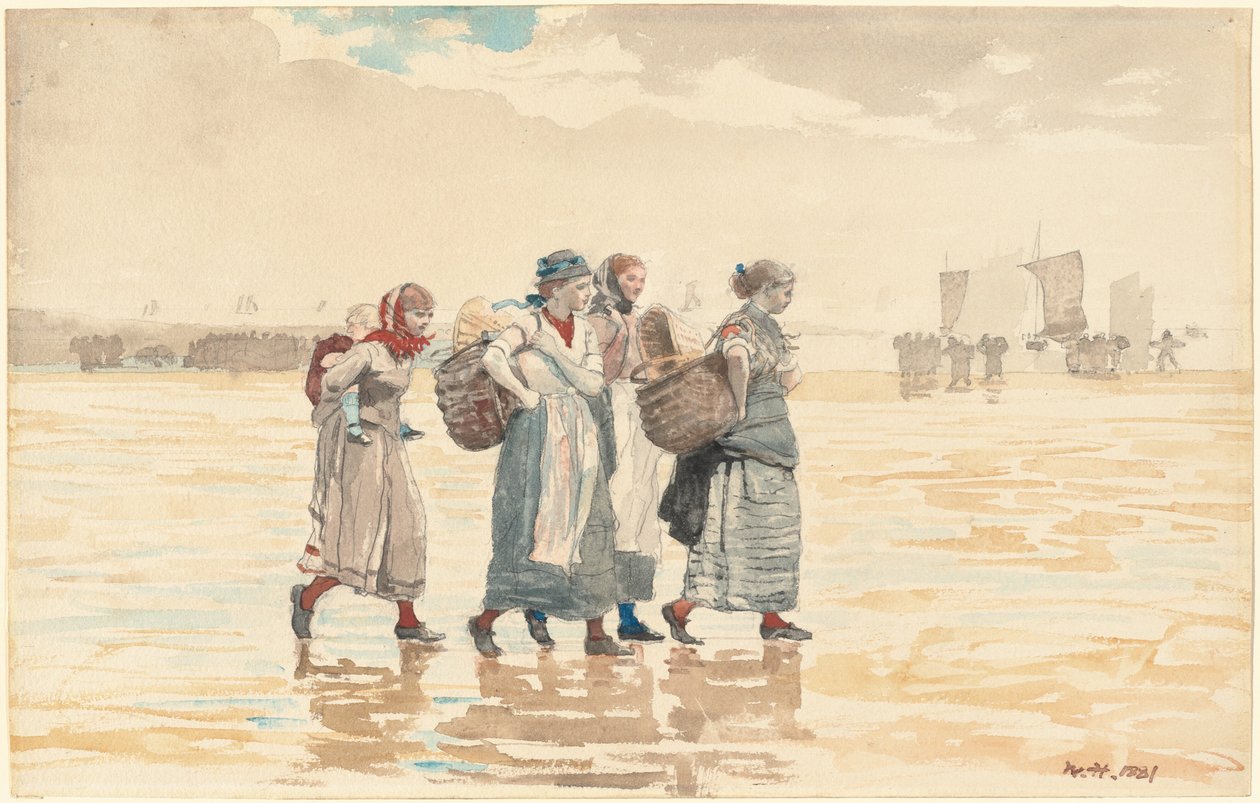 Four Fishwives on the Beach  av Winslow Homer