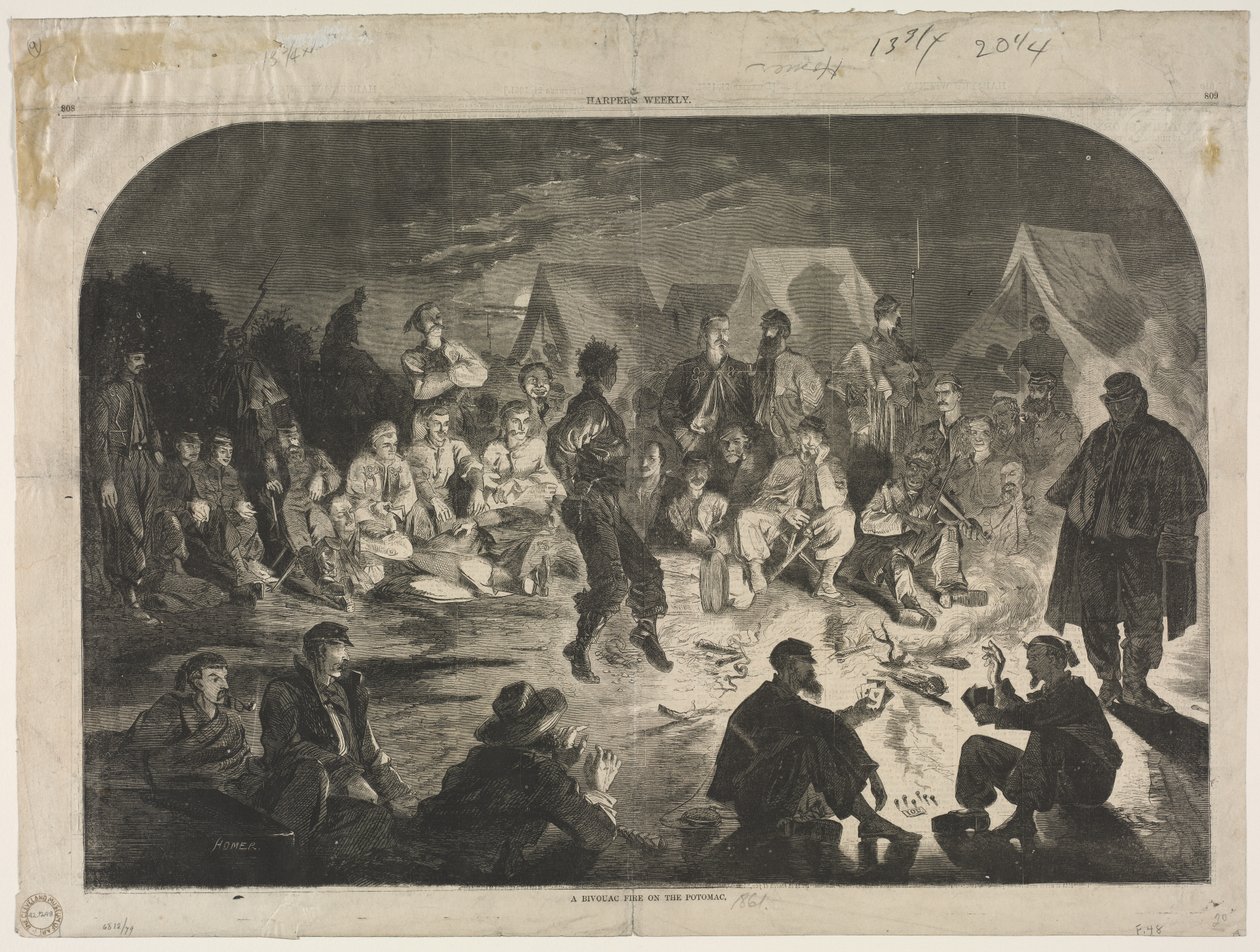 En bivackböte på Potomac, 1861. av Winslow Homer