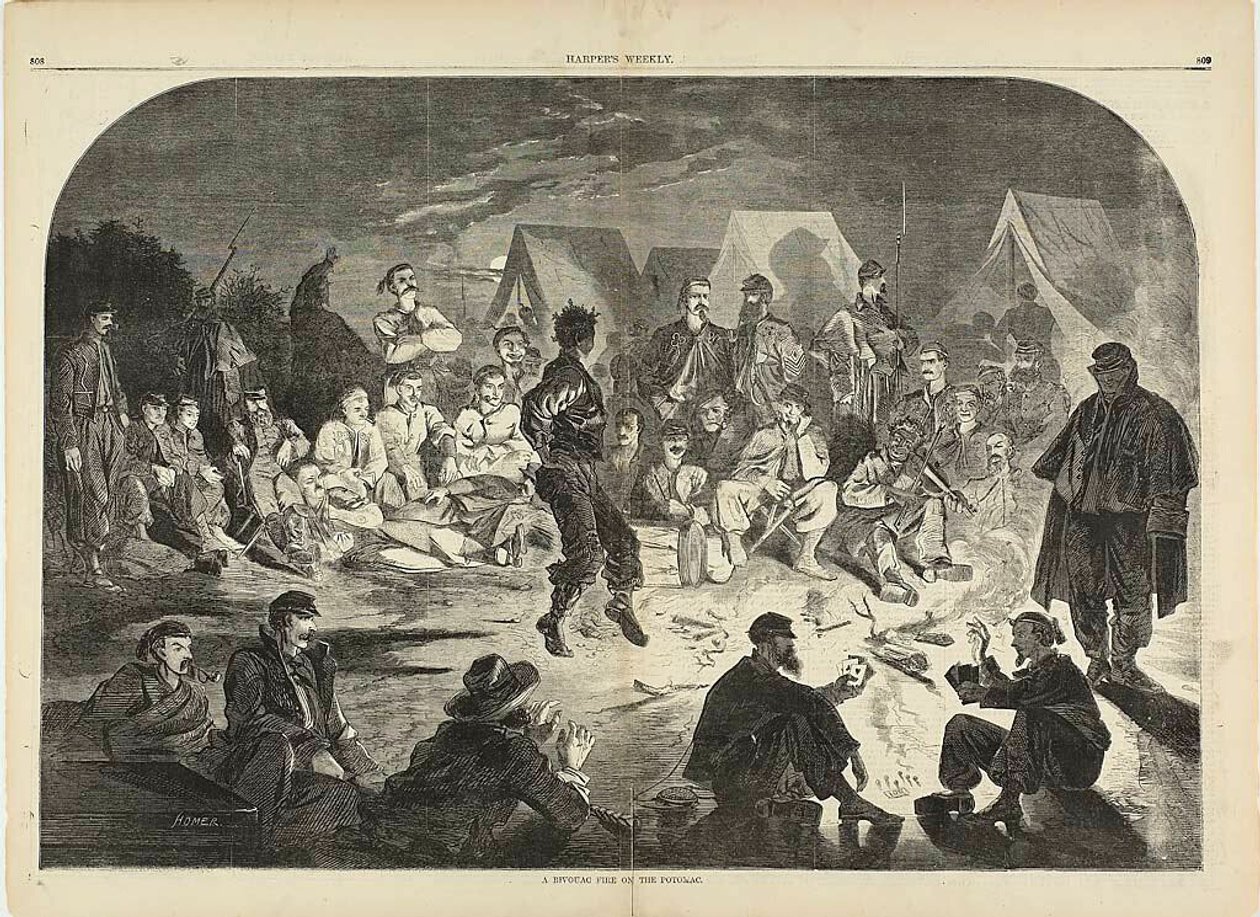 En bivackbrand vid Potomac av Winslow Homer
