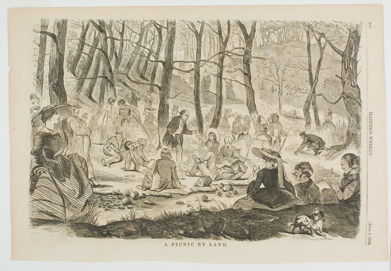 En picknick på land av Winslow Homer