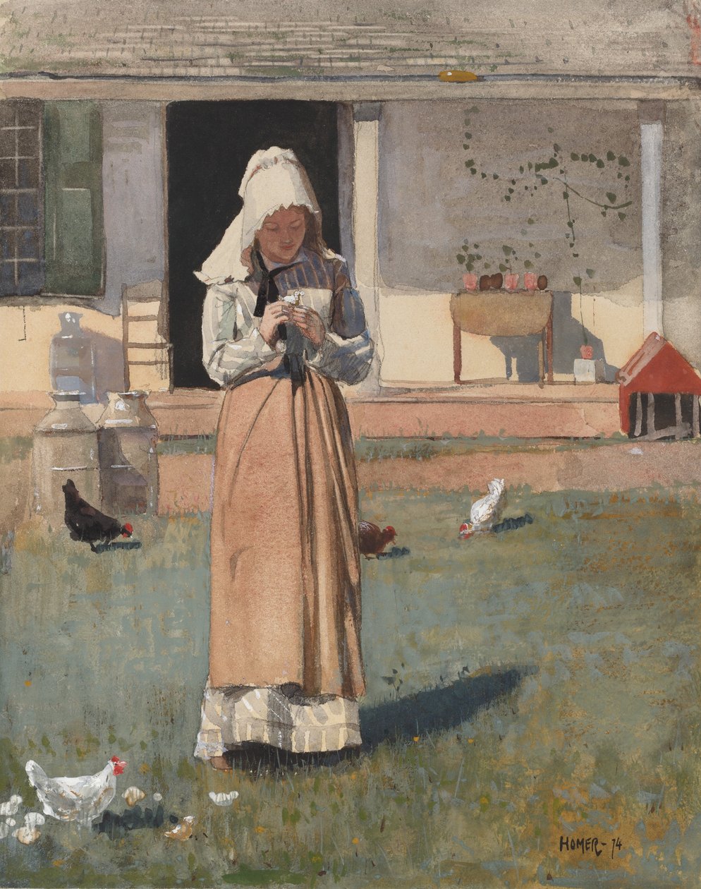 En sjuk kyckling, 1874. av Winslow Homer