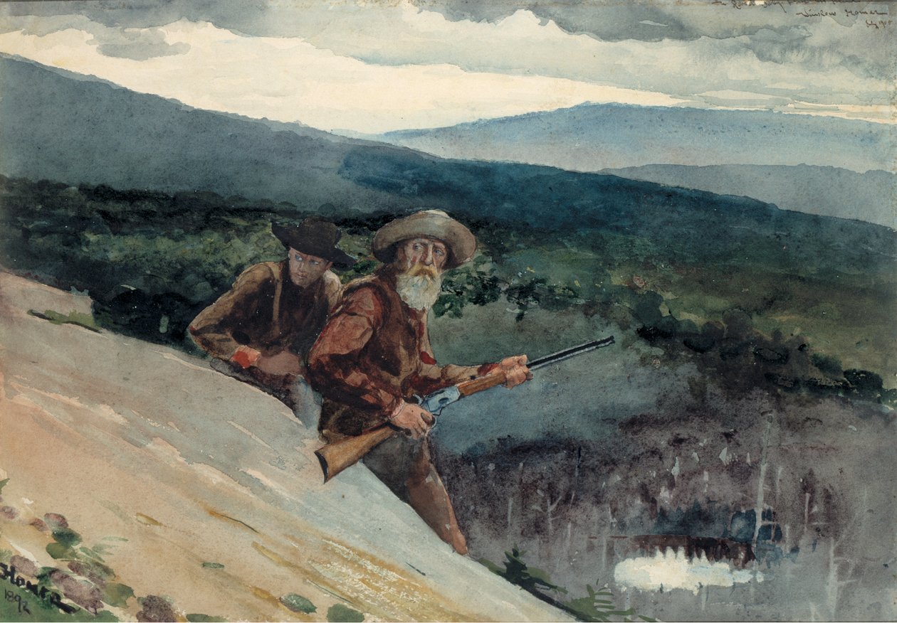 Björnjakt, Prospect Rock, 1892. av Winslow Homer