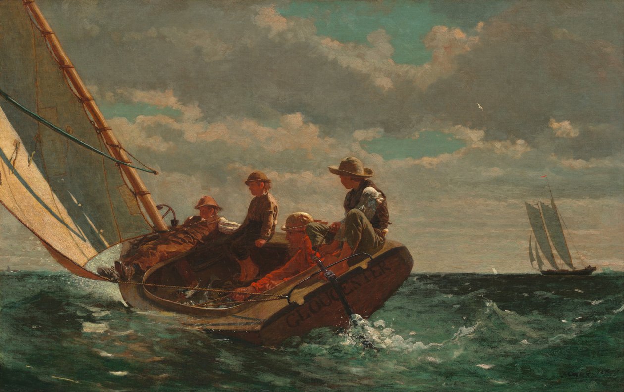 Breezing Up A Fair Wind, 1873-1876. av Winslow Homer
