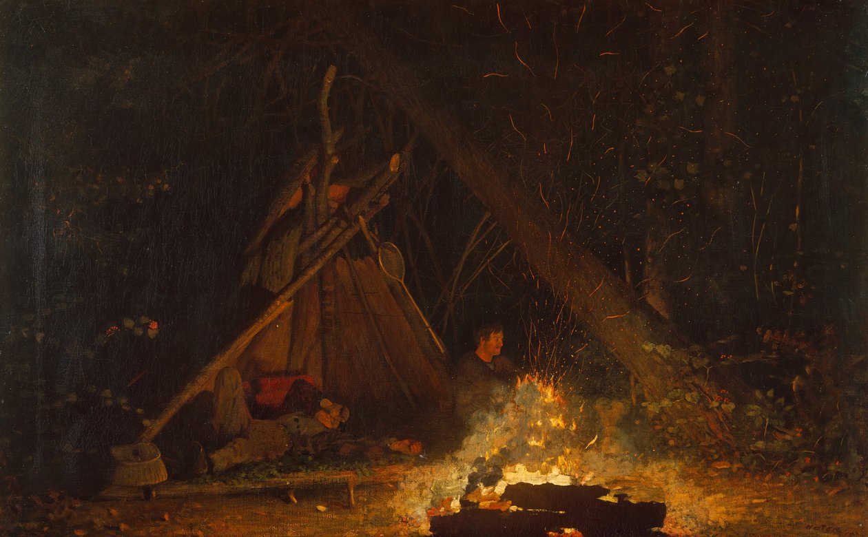 Lägerbrand, 1880. av Winslow Homer