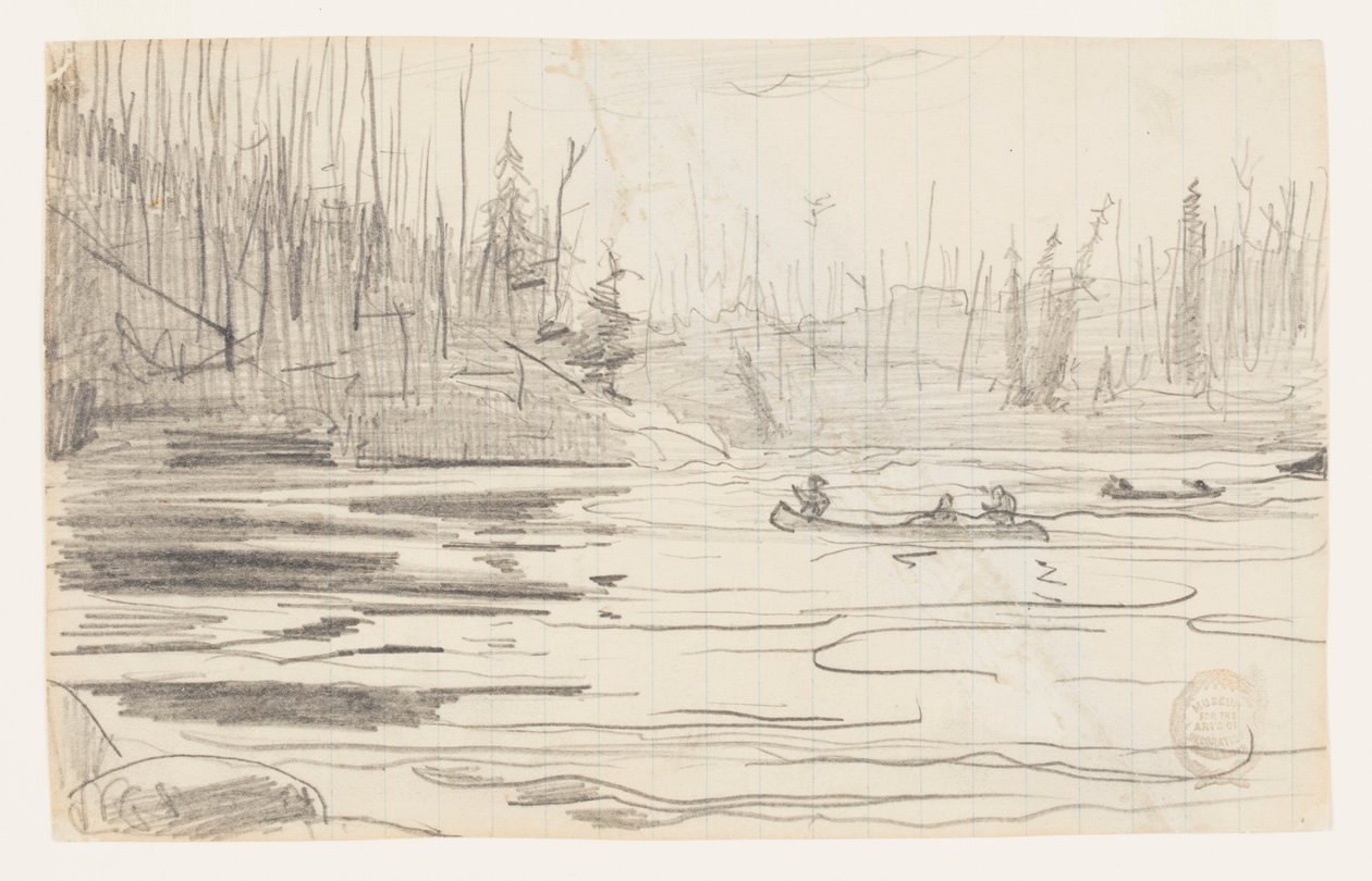 Kanoter på en sjö av Winslow Homer