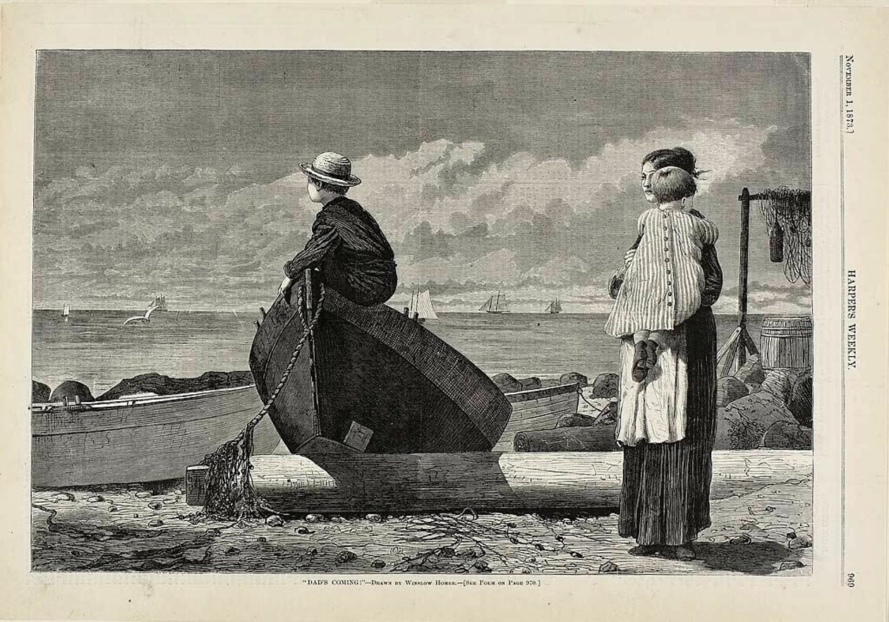 "Pappa kommer!" av Winslow Homer