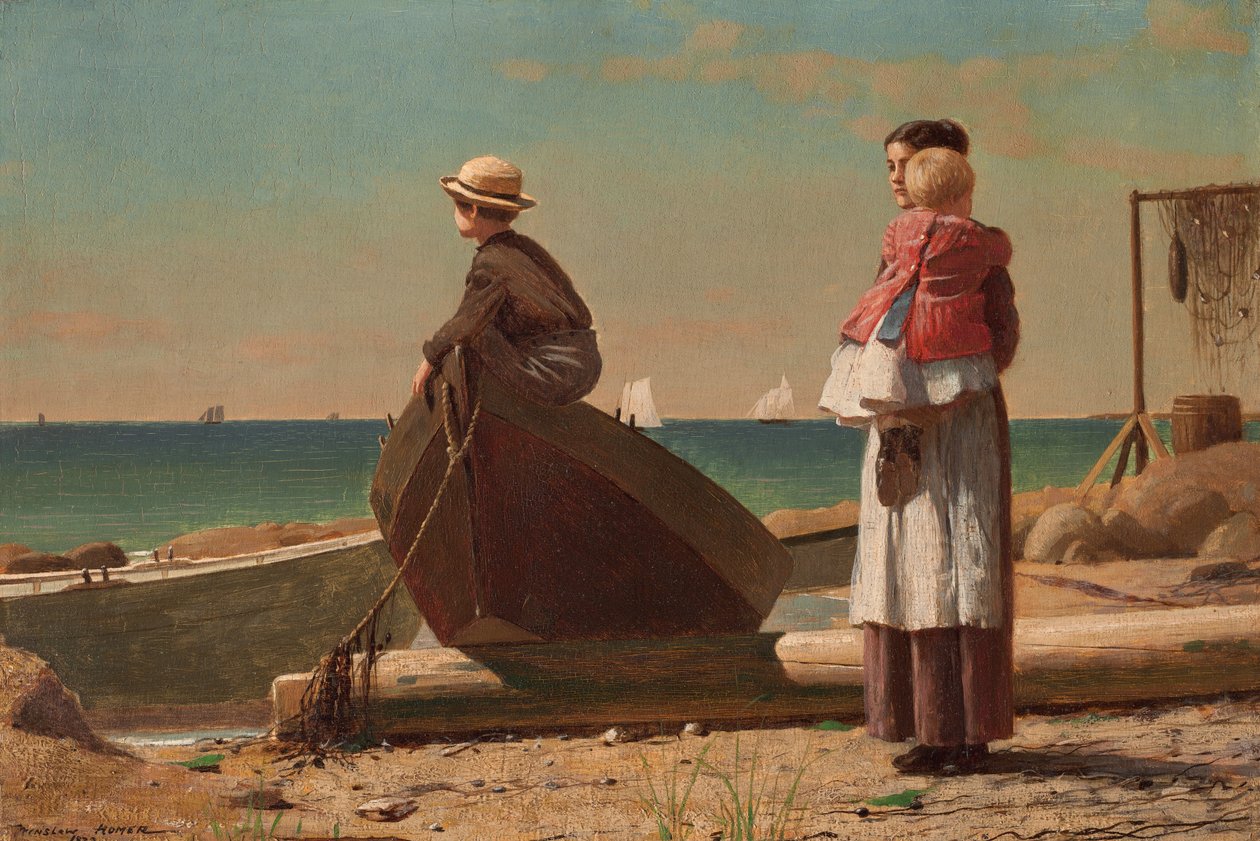 Pappa kommer!, 1873. av Winslow Homer