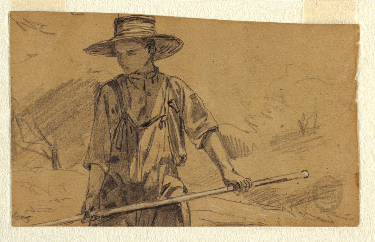 Teckning, slåtter, ca 1864 av Winslow Homer
