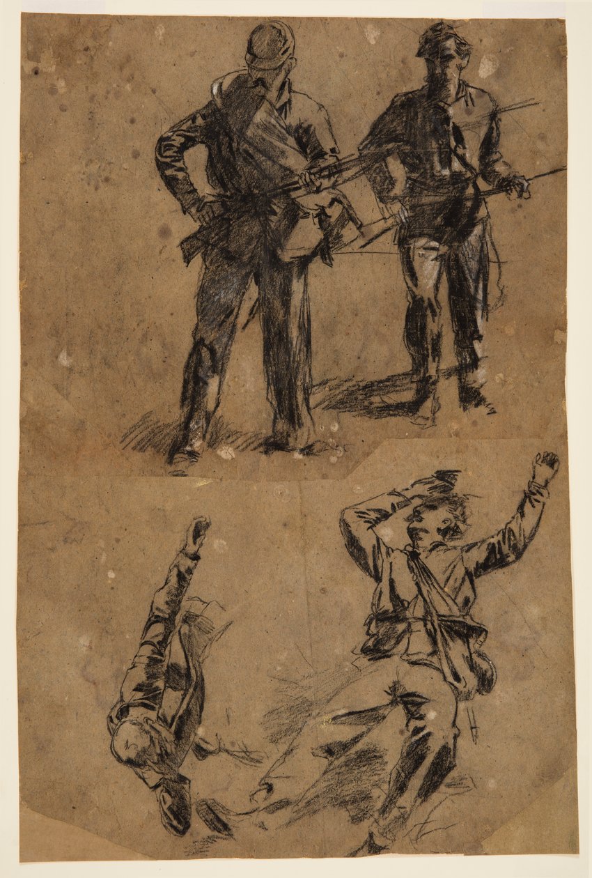 Teckning, Studier av soldater, 1863-65 av Winslow Homer