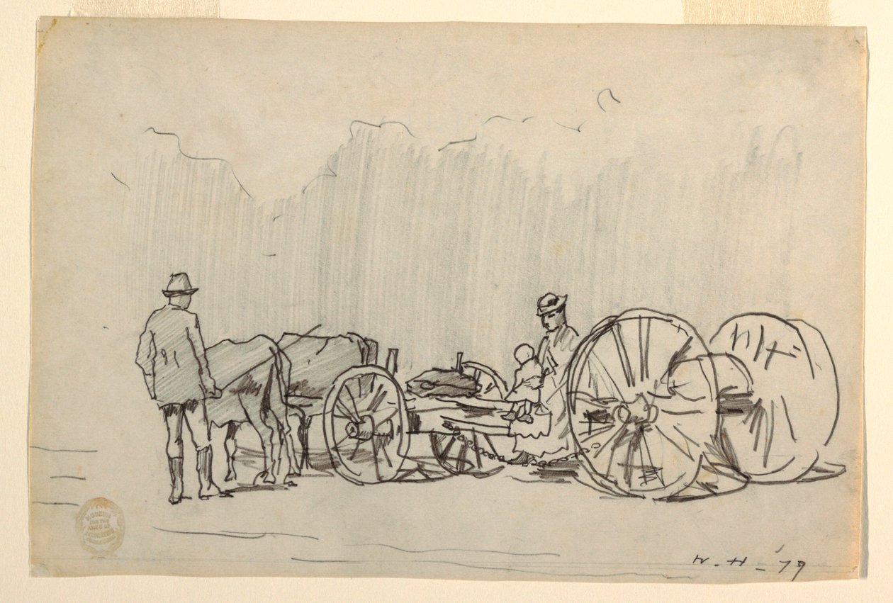 Teckning, Oxok, 1879 av Winslow Homer