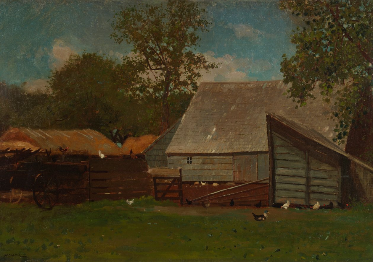 Gård med ankor och höns av Winslow Homer