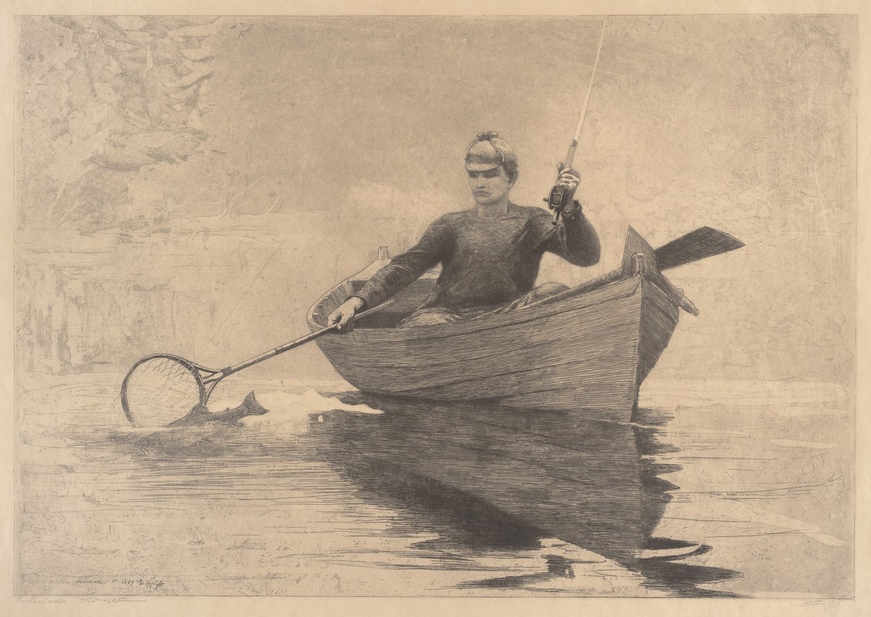 Flugfiske, Saranac Lake av Winslow Homer