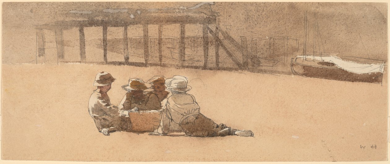 Fyra pojkar på en strand av Winslow Homer