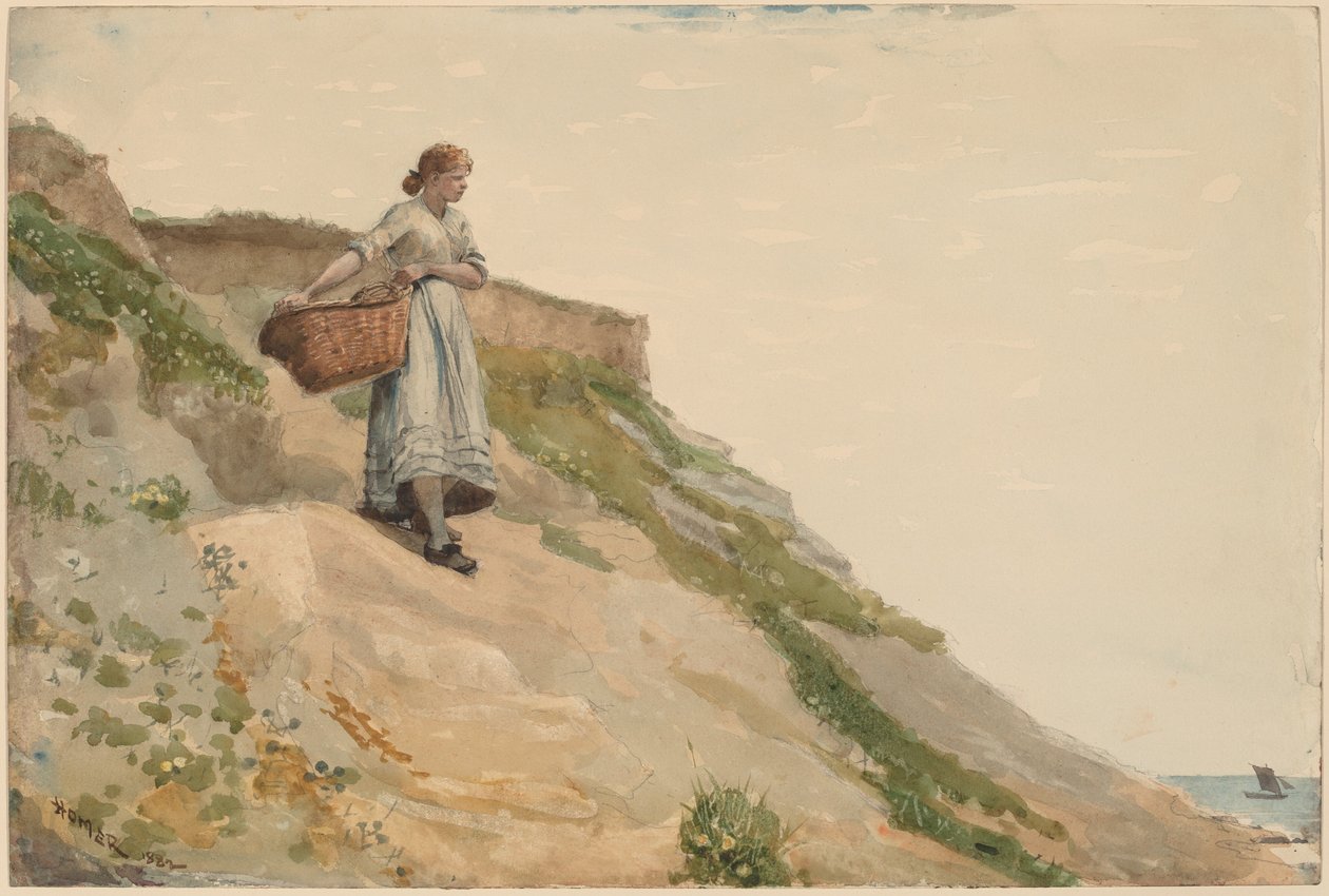 Flicka som bär en korg av Winslow Homer