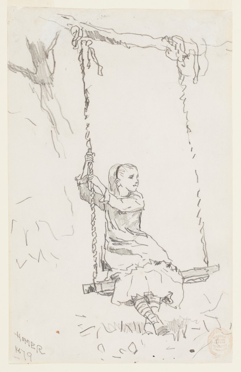 Flicka på en gunga av Winslow Homer