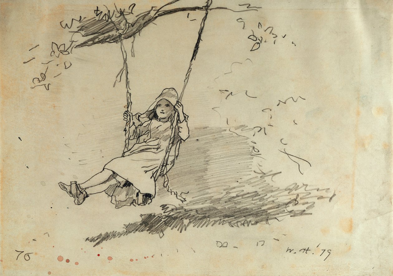 Flicka på en gunga, 1879 av Winslow Homer