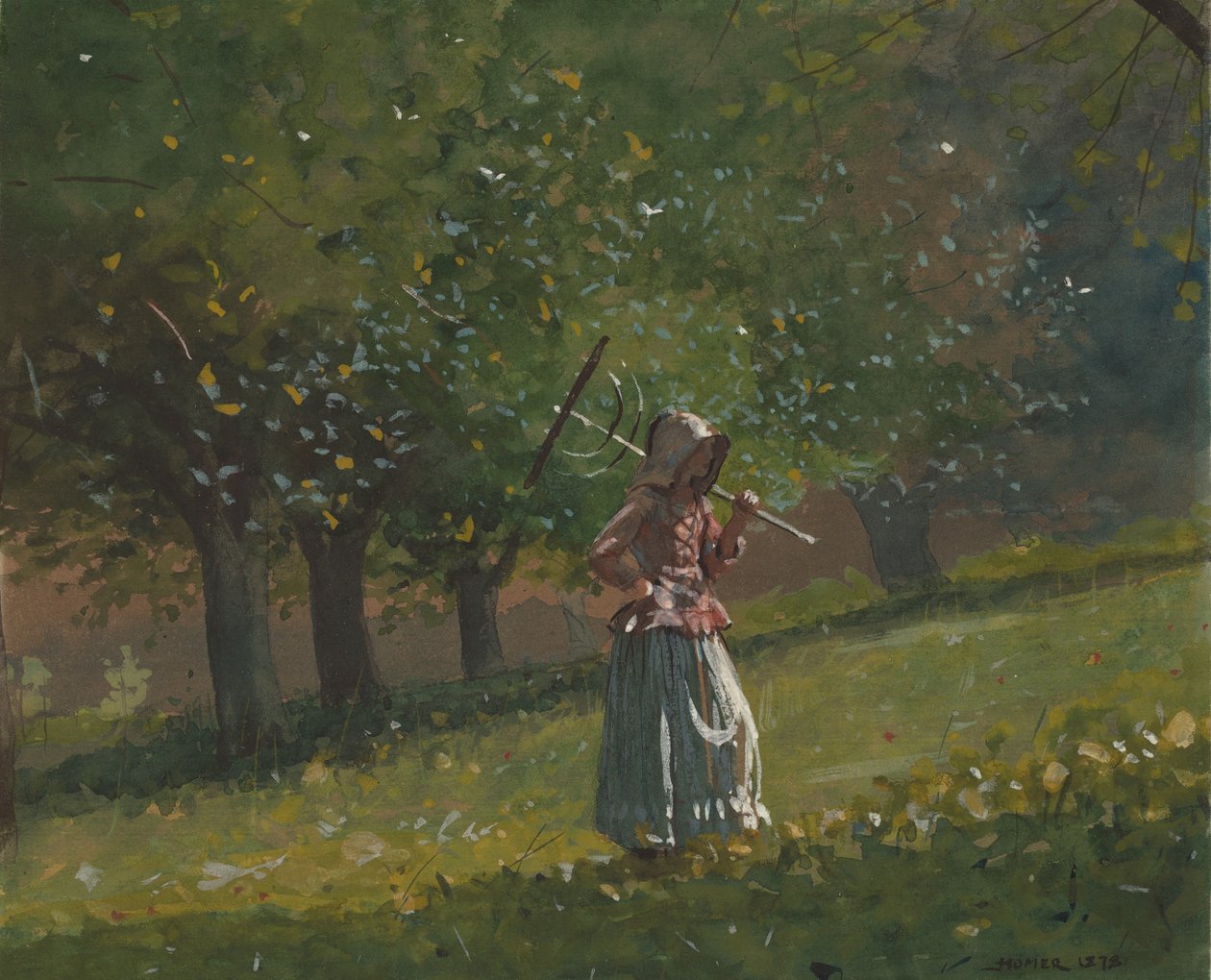 Flicka med hörån, 1878. av Winslow Homer