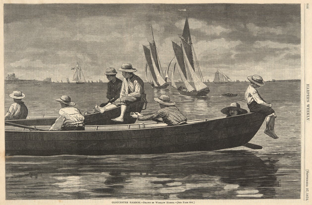 Gloucester Harbor, från Harper av Winslow Homer