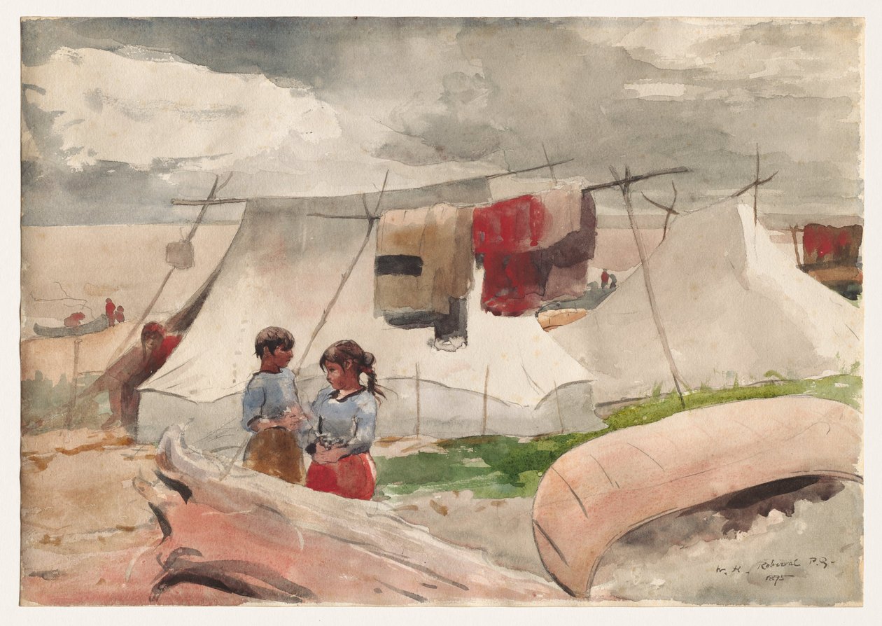 Indian Camp, Roberval, P.Q. av Winslow Homer