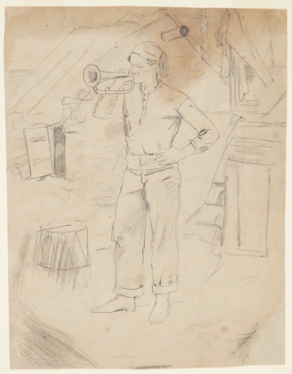 Man som bär Zouaves keps av Winslow Homer