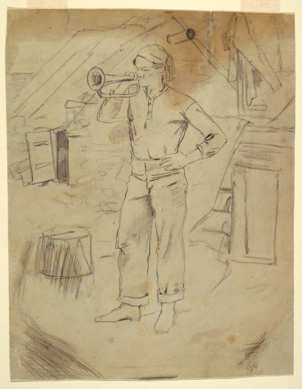 Man som bär Zouaves keps av Winslow Homer