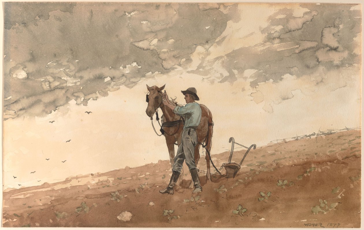 Man med ploghäst av Winslow Homer