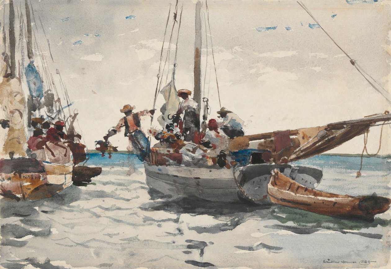 Marknadsscen, Nassau av Winslow Homer