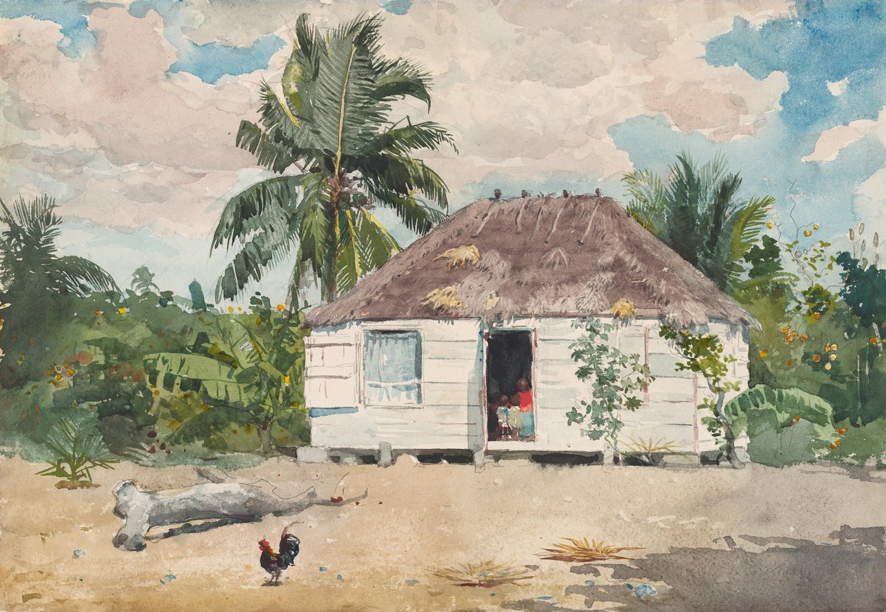 Inhemsk hydda i Nassau, 1885. av Winslow Homer