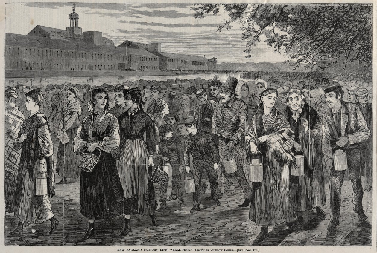 New England Factory Life - "Bell-Time" av Winslow Homer