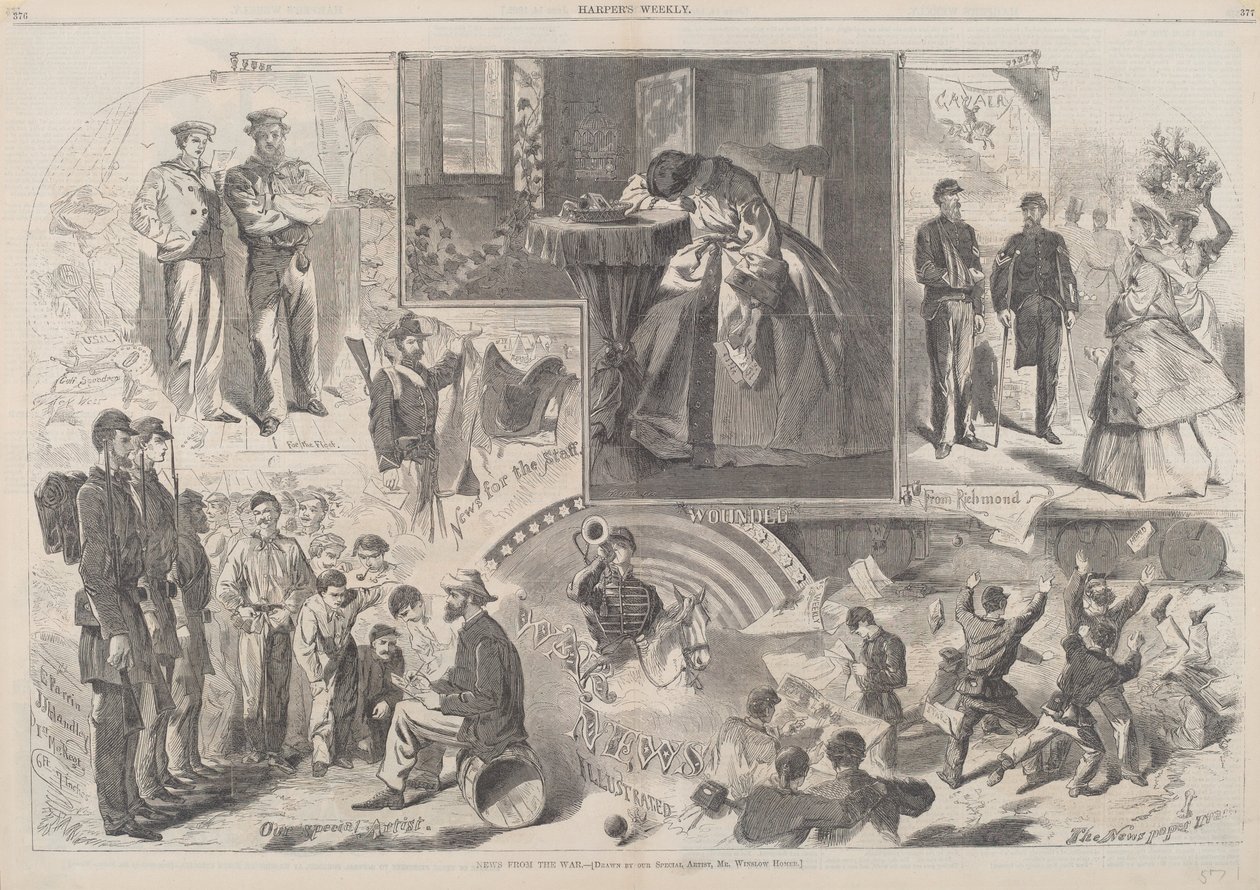 Nyheter från kriget, publicerad 1862. av Winslow Homer