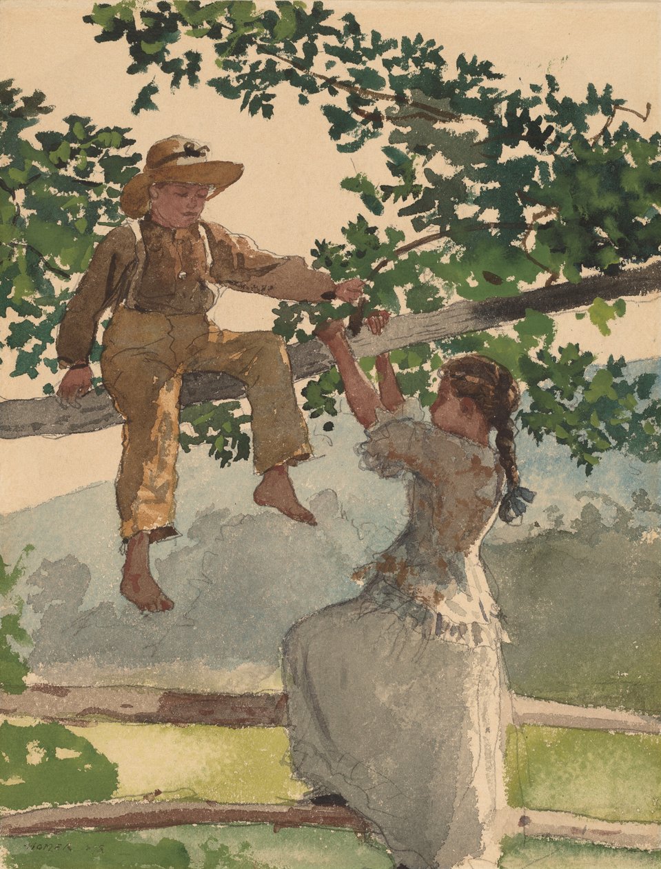 På staketet, 1878. av Winslow Homer