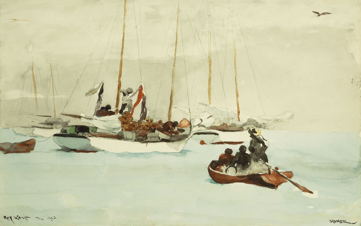 Schooners at Anchor, Key West, 1903 av Winslow Homer