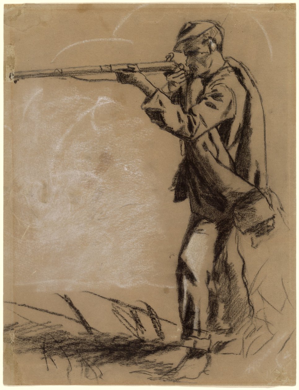 Soldat tar sikte [recto], 1864. av Winslow Homer