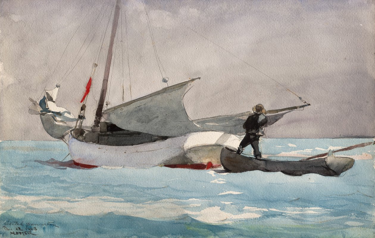 Stuvning av segel av Winslow Homer