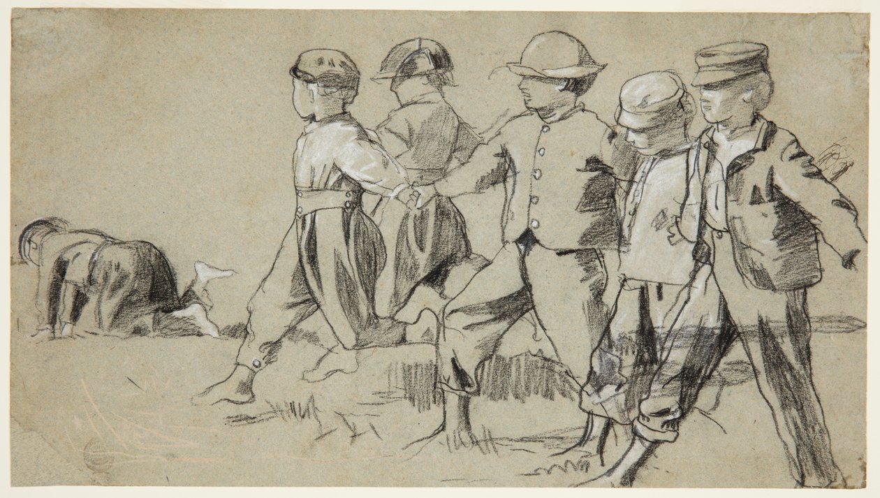 Studera för "Snap the Whip" av Winslow Homer