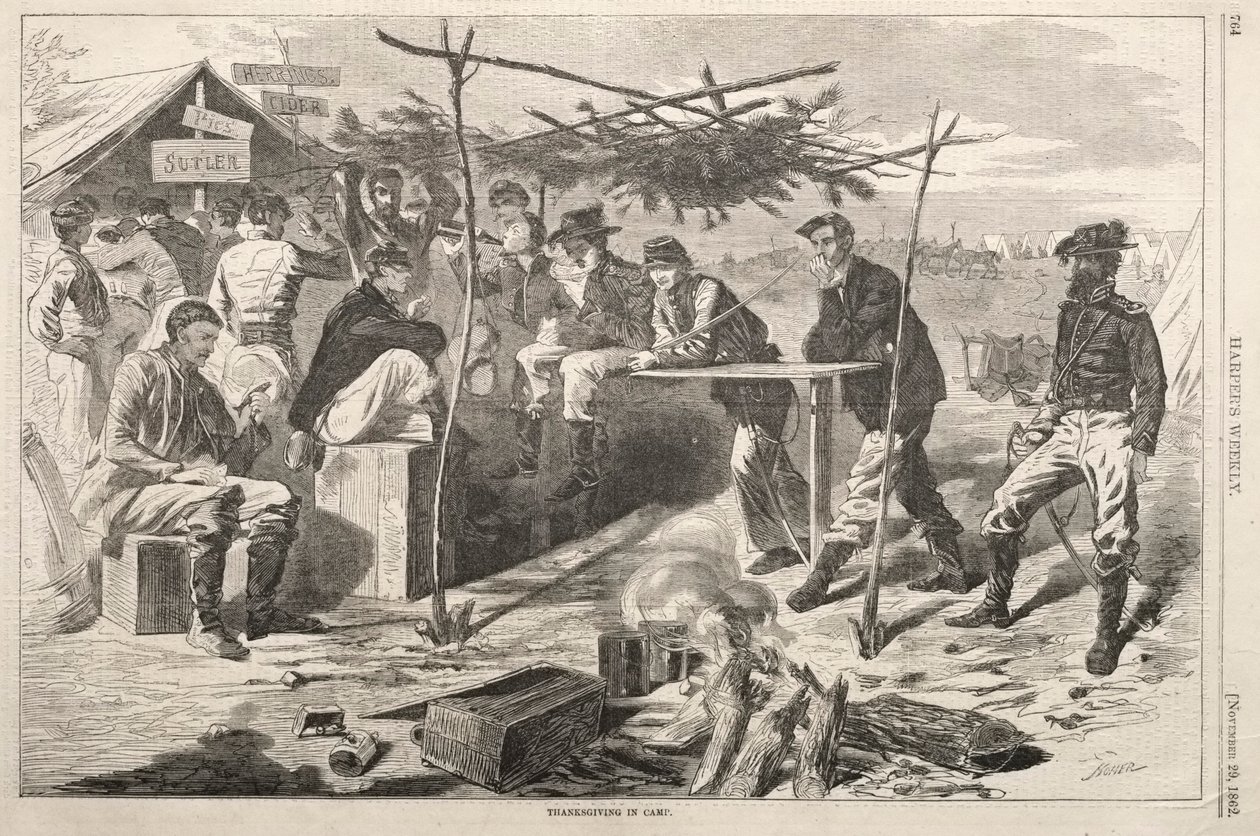 Thanksgiving i lägret av Winslow Homer