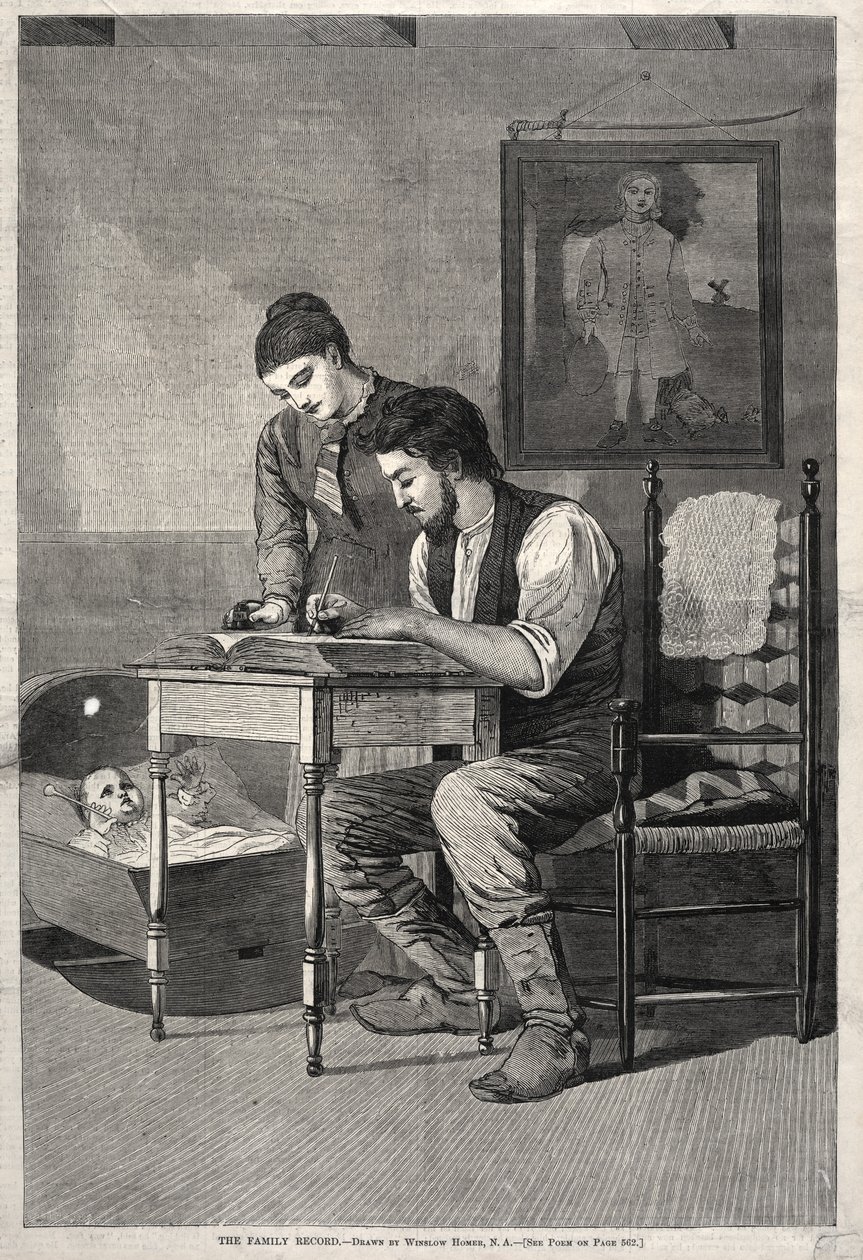 Familjeboken, 1875. av Winslow Homer