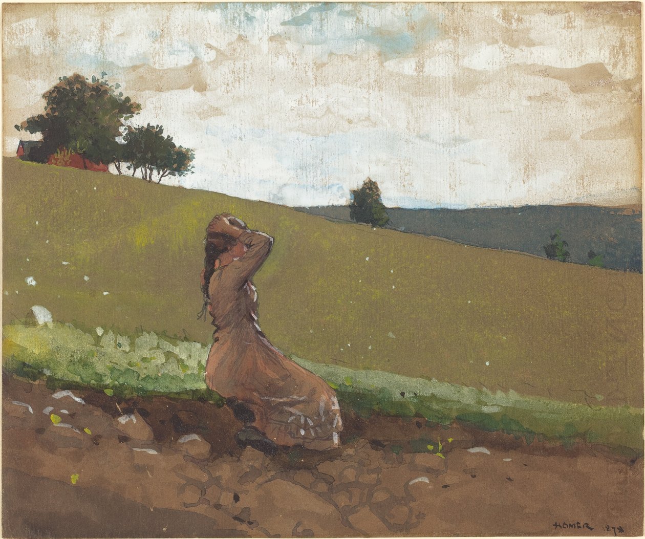 Den gröna kullen av Winslow Homer