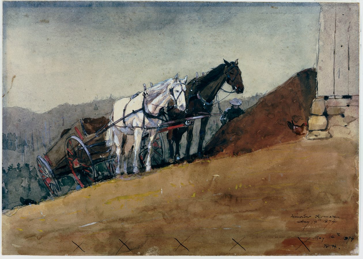 The Hilltop Barn - Houghton Farm, 1874 av Winslow Homer