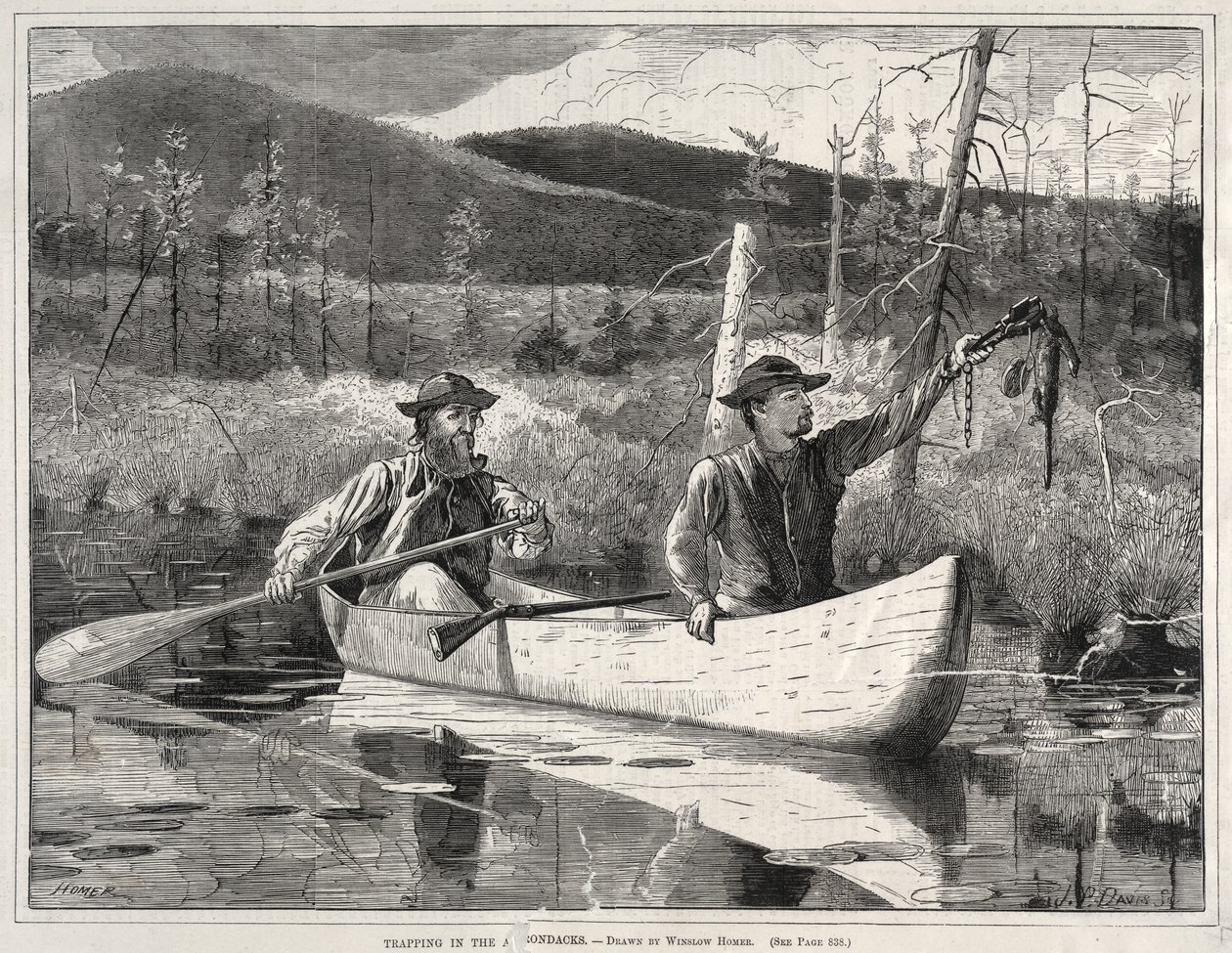 Fångst i Adirondacks, 1870. av Winslow Homer