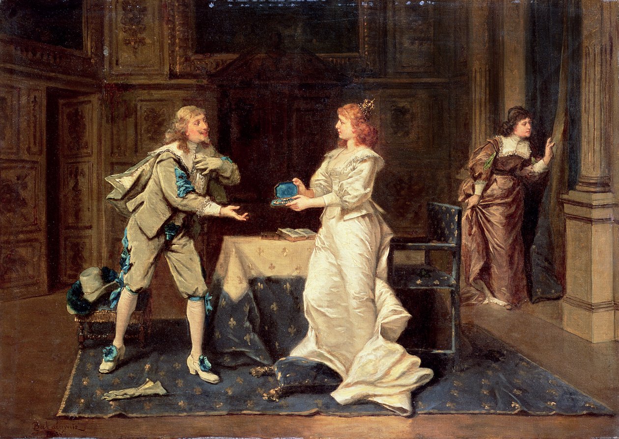 Lord Buckingham (1592-1628) och drottning Anne av Österrike (1601-66), omkring 1886. av Wladyslaw Bakalowicz