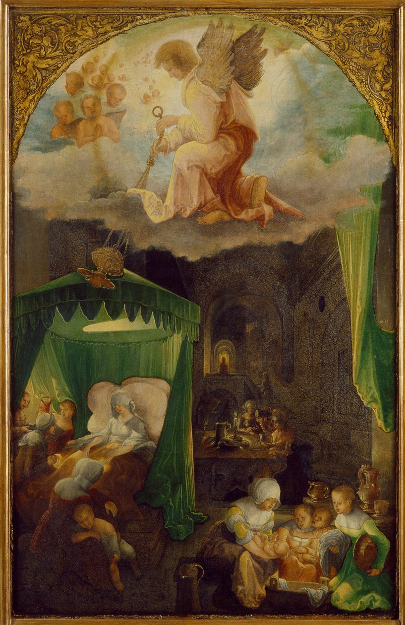 Jungfruns födelse, ca 1521 av Wolf Huber